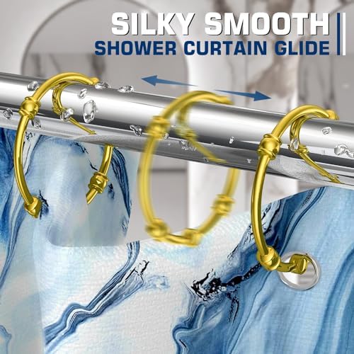 Gold Shower Curtain Rings, Oval Snap Shower Rings - Image 2