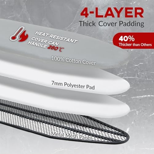 Ironing Board Full Size 54x14, RAINHOL Gray Height Adjustable Iron Board - Image 3