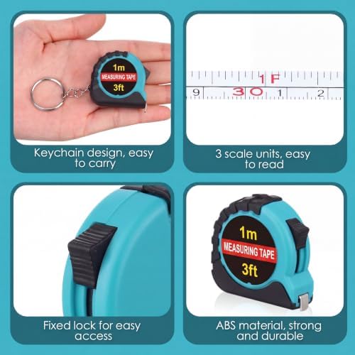 Kanayu 50 Pcs Mini Tape Measure Keychains 3 ft Small Retractable Measuring Tape - Image 3