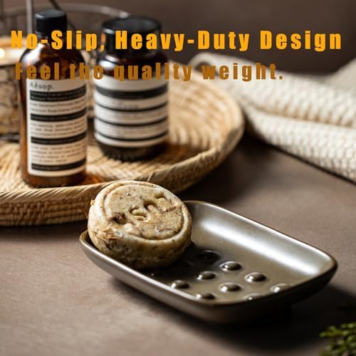 Miamolo Soap Dish for Shower, Bar Soap Holder, Raised Design No Mushy Soap - Image 6