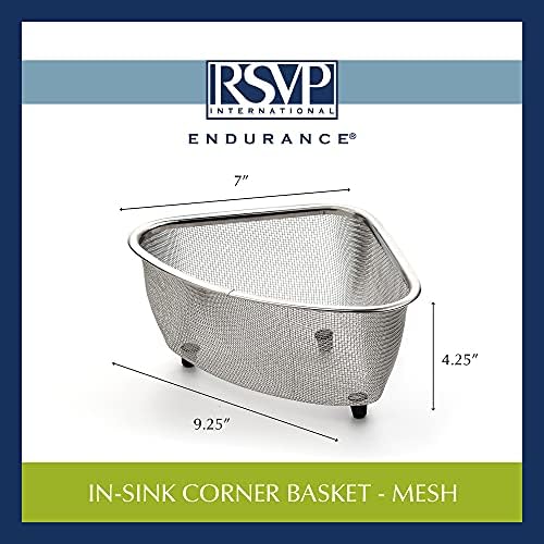 RSVP International Endurance® In-Sink Mesh Colander Strainer Basket, 3 Quart | - Image 3