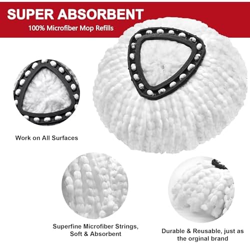 16 Pack Mop Heads Replacements for O-Ceda Easy Wrin Spin System, Microfiber - Image 4