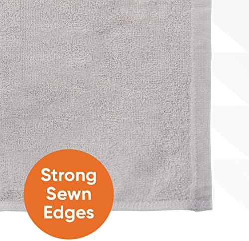 Superio Cotton Terry Washcloths Grey Towels 100% Cotton Cleaning Cloth Rags - Image 3