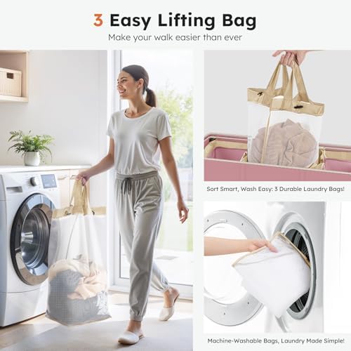 SOLEDI 180L 3-Section Laundry Hamper - Image 4