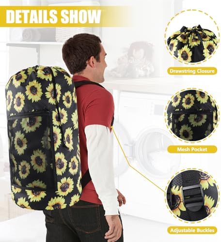 Olosar Laundry Bag Backpack, Dirty Clothes Travel Bag - Image 2
