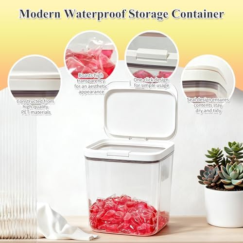 Gute Laundry Pod Holder with Lid, 186oz Sealed Pop-Up Dispenser - Image 3