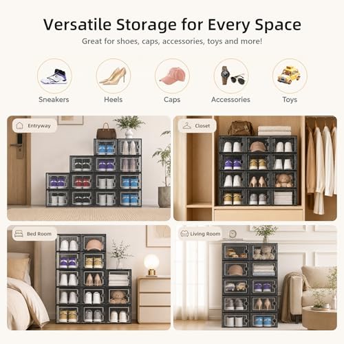 Kuject X-Large Shoe Storage Boxes 12 Pack - Image 6
