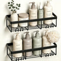 Moforoco Shower Caddy Shelf Organizer Rack, Self Adhesive Black Bathroom by MOFOROCO