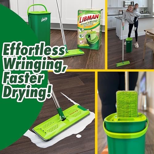 Libman Rinse 'n Wring Mop and Bucket System, 2 Microfiber Pads Included - Image 5