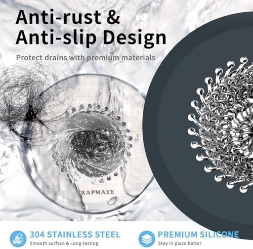 TRAPMATE 2PCS Bathtub Drain Strainer, 2.8" Patented Reversible Shower Tub Drain - Image 5