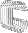 OEH Shower Curtain Hooks, Durable G Shape Silver Shower Curtain Hooks Rust Proof by OEH