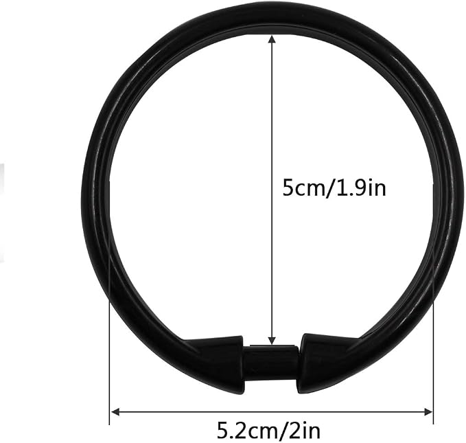 Black Shower Curtain Hooks Rings, Plastic Shower Curtain Hooks - Image 5