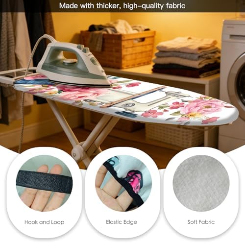Nuxovilar Vintage Floral Cotton Ironing Board Cover 15x54 Fabric - Image 5
