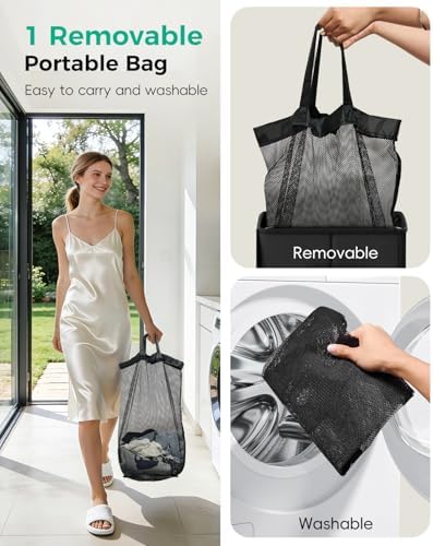 100L Large Capacity Laundry Hamper, Collapsible Laundry Basket Space-Saving - Image 5