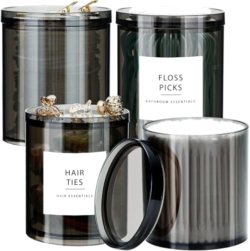 SheeChung 4 Pack Stackable Black Qtip Holder by SheeChung