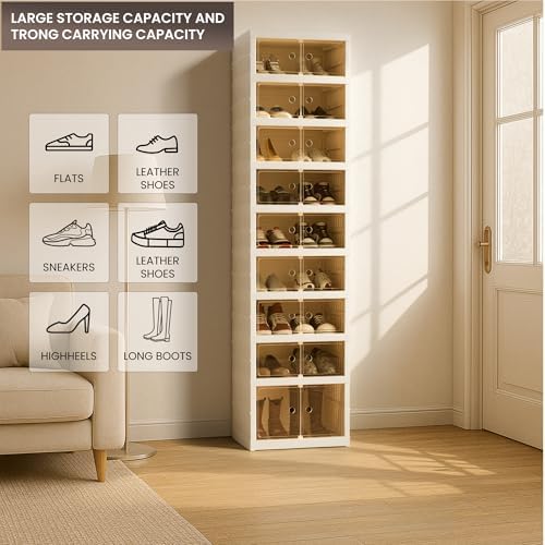 Foldable Shoe Organizer Storage Box, Portable Extra Large Folding Shoe Rack - Image 5