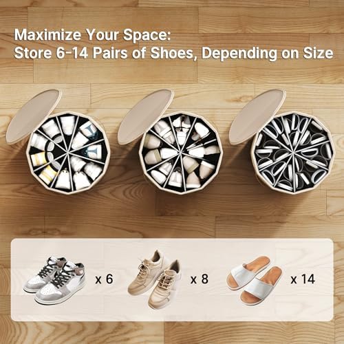 Round Shoe Organizer, Fan Dividers - Image 2