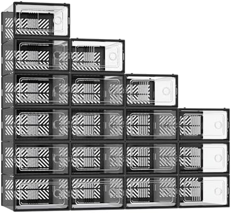 SONGMICS Stackable Shoe Boxes, Ventilated Clear by Unknown