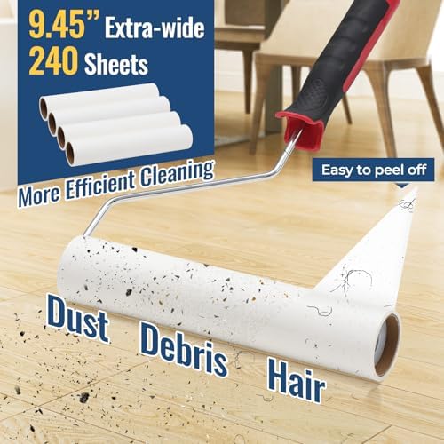 Lint Rollers for Pet Hair Extra Sticky, 9.45" Wide Large Lint Roller, 240 - Image 3