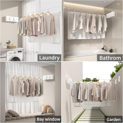 JOOM Retractable Clothesline Indoor, Dual 2 x 13.8 FT Clothes Lines - Image 5