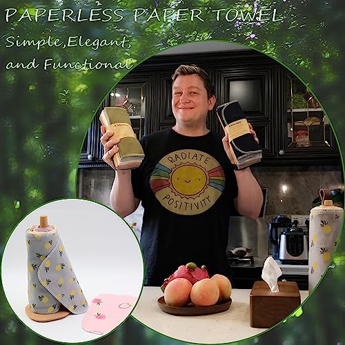 25 Pack Reusable Paper Towels Washable Cotton Cloth Paperless Towels Roll - Image 3