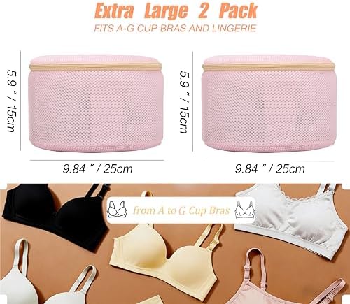 Bra Washing Bag for Delicates, Shape-Retaining, 2 Pack Lingerie Laundry Bag - Image 2