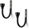 2 Pack Black Curtain Hooks for Drapes, Metal Curtain Tiebacks by SIXZOONM