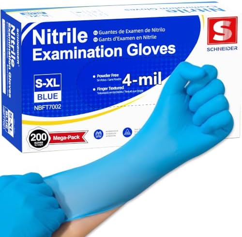 Schneider Nitrile Gloves, Gloves Disposable Latex Free, Powder Free by Schneider
