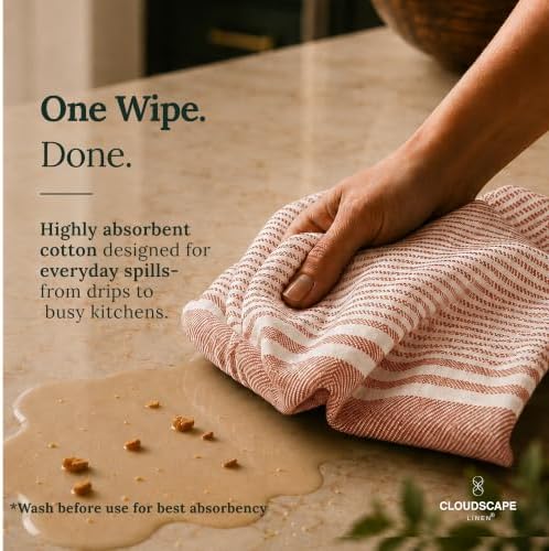 CLOUDSCAPE Premium Cotton Kitchen Towels Set of 6 - Image 2