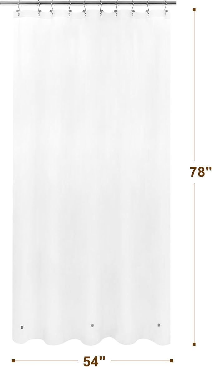 Barossa Design 54" x 78" Frosted Stall Shower Curtain Liner - Image 7
