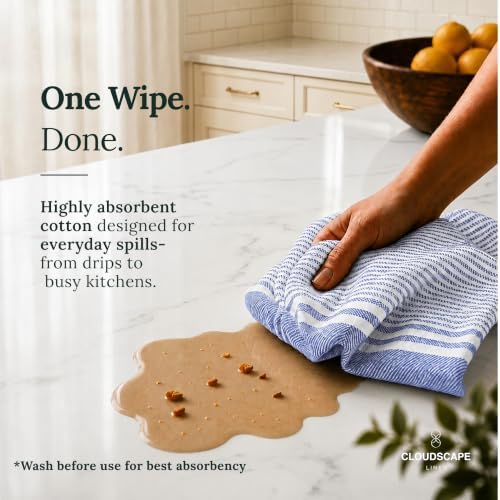 Cloud Scape Pack of 12 Kitchen Towels, Absorbent & Oversized - Image 2
