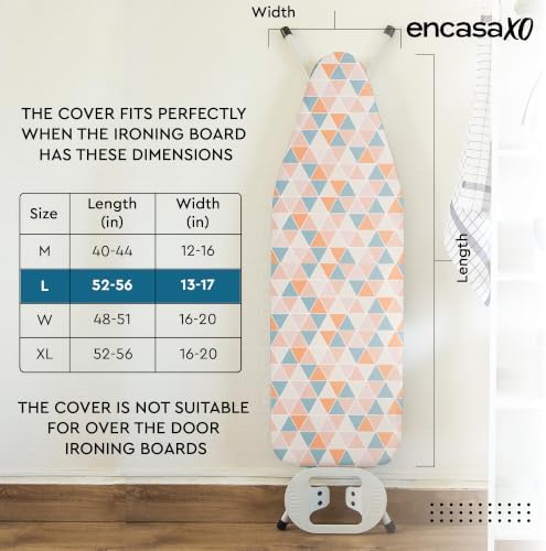 Encasa XO Ironing Board Cover and Pad, 4mm Felt 54"x15" - Image 6
