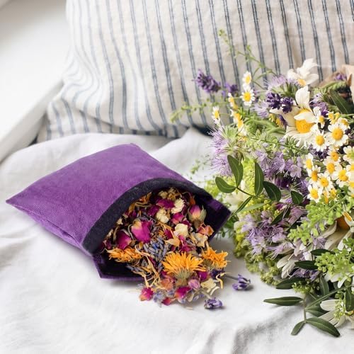 SATINIOR 6 Pack Lavender Sachet Bags Sachet Empty Bags 6x6 Inch Embroidered - Image 3