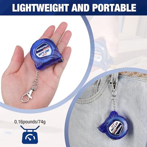 WORKPRO Keychain Tape Measure Set, 6FT Retractable Pocket Size Small Tape - Image 6