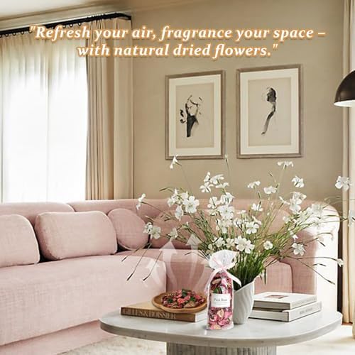 Potpourri Bowl Filler with 5 Clear Mesh Bags – Pink Rose Scented Dried Flowers - Image 6