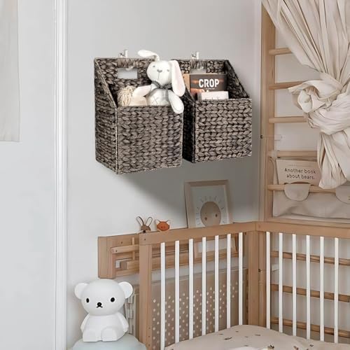 Wicker Hanging Storage Basket, Water Hyacinth Baskets, Wall Decor Hyacinth - Image 5