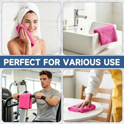 TEAWOO Coral Velvet Rose Red Washcloths 12 Pack, Highly Absorbent and Soft - Image 6