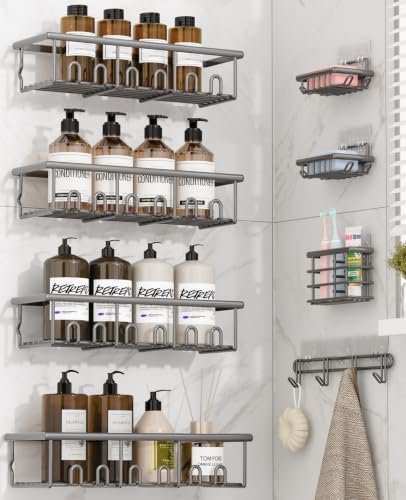 8 Pack Adhesive Rustproof Shower Caddy by Unknown