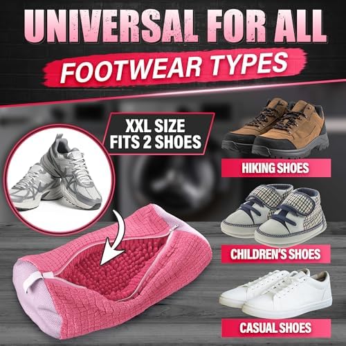 2 Pcs Reusable Shoe Washing Machine Bag, XXL - Image 4