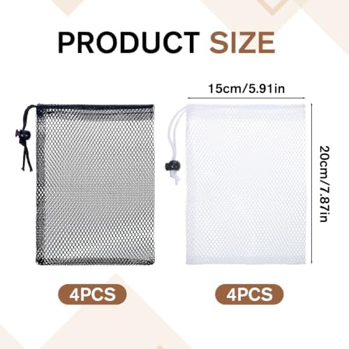 8Pcs 7.8x5.9In Mesh Drawstring Bag, Small Drawstring Bags - Image 2