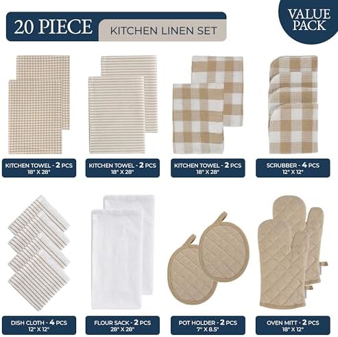 LANE LINEN 20 Piece Kitchen Linen Set - Image 2