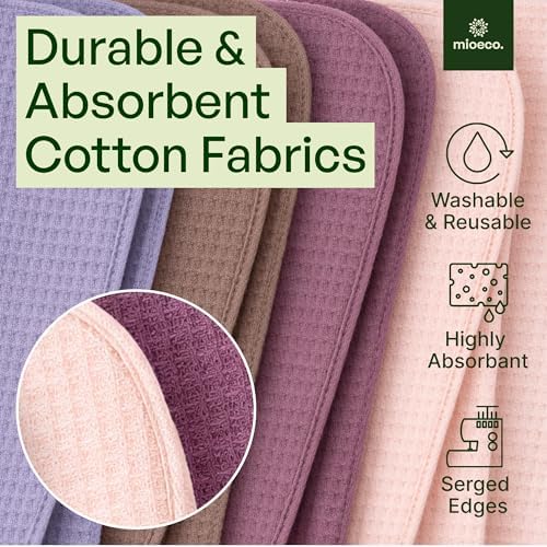 mioeco 24 Pack Reusable Kitchen Paper Towels, Organic Multicolor Cloths - Image 3