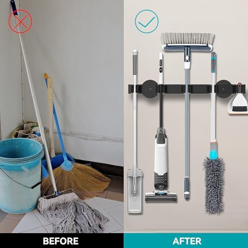 Magnetic Mop Broom Holder, Strong Non Slip Magnetic Broom Mop Hanger, Heavy - Image 2
