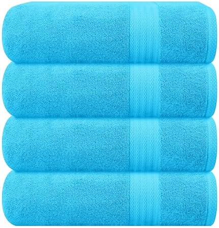 GLAMBURG Premium Cotton 4 Pack Bath Towel Set by GLAMBURG