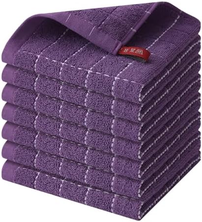 Homaxy 100% Cotton Terry Kitchen Dish Cloths, 7 Pack by Homaxy
