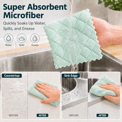 kimteny 12 Pack Dish Cloths for Washing Dishes - Image 4