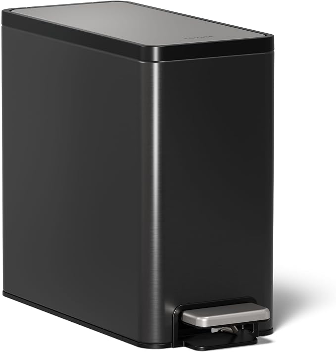 KOHLER 20957-BST Bathroom Trash Can, 2.5 Gallon Step Can, Quiet-Close Trash Can by Unknown