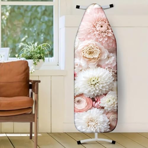 Nuxovilar Pink White Blooming Flowers Ironing Board Cover 15x54 - Image 2