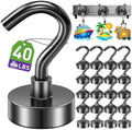 40 Pack Magnetic Hooks for Cruise Cabins 30lbs Heavy Duty Magnet by MUKFIRM