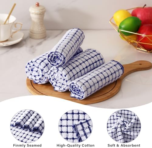 Kitinjoy Cotton 16 Pack Kitchen Towels and Dishcloths Sets - Image 3